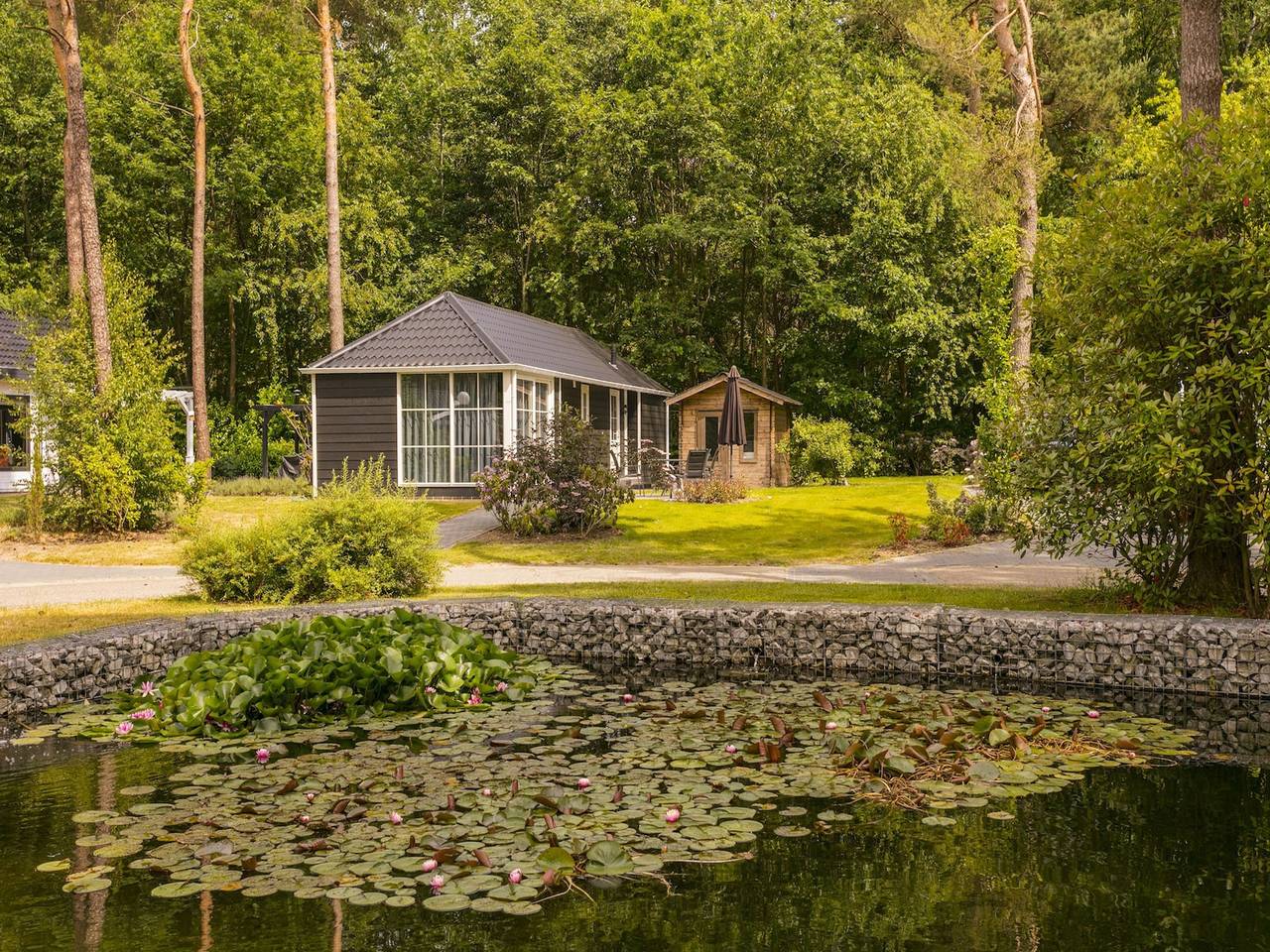 Modern designed chalet with smart Tv in a holiday park on the edge of the forest in Markelo, Twente