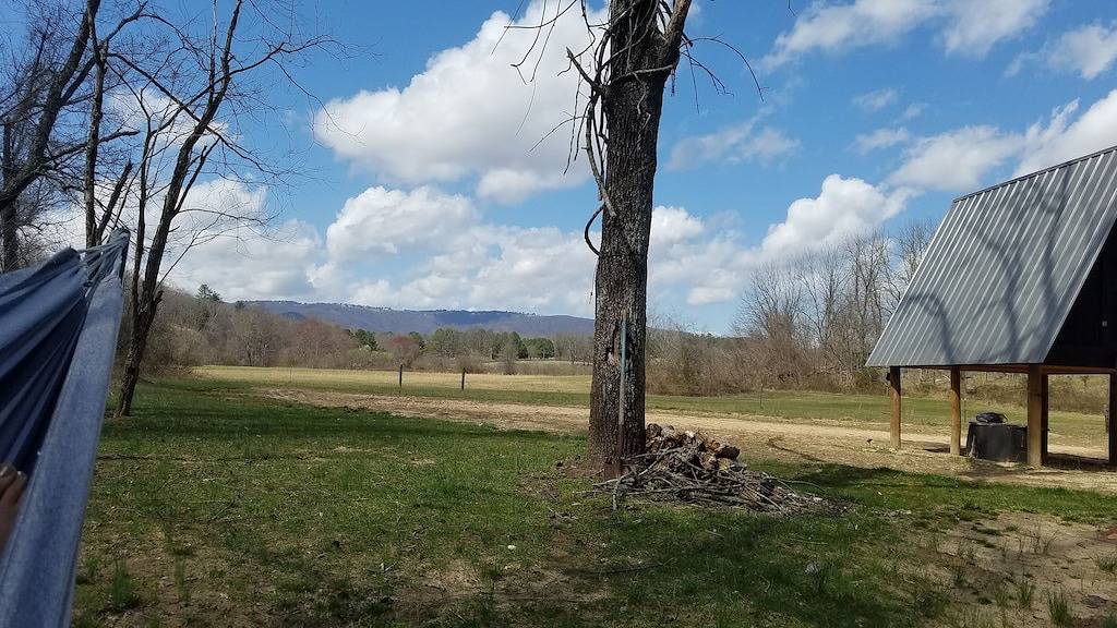 Camp under Blue Ridge Mtn sky river A Frame Cabin in Surry County