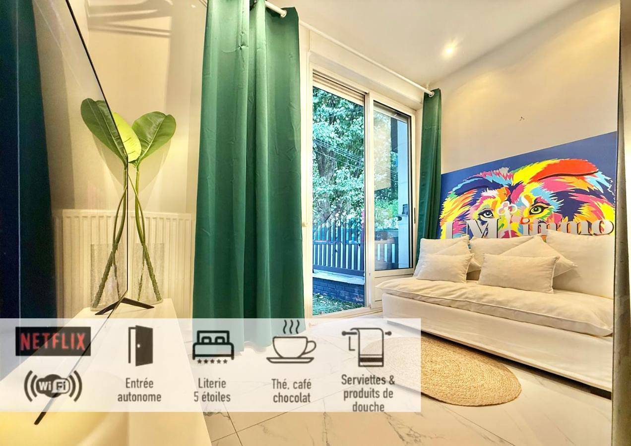 Appartement entier, 30 - Appartement avec Tv Xl, 2 chambres, jardin, parking, prox Gare et Centrelille in Mons-en-Barœul, Région de Lille