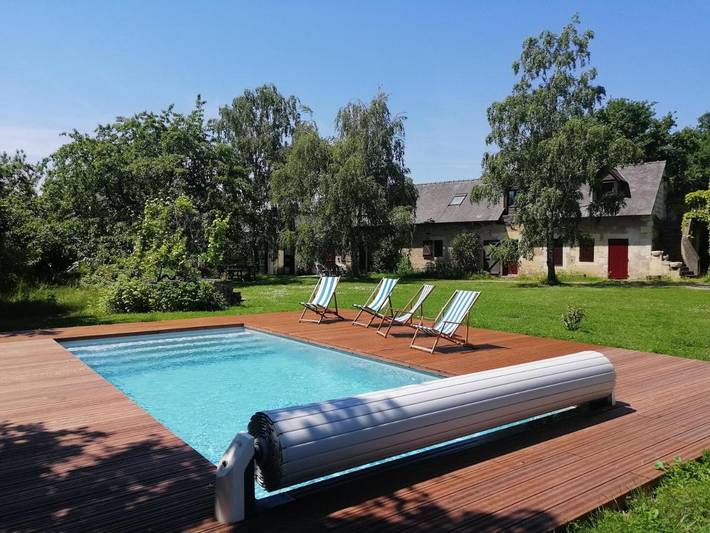 Chambre d’hôte pour 2 personnes, avec Terrasse et Jardin ainsi que Piscine et Vue à Angers