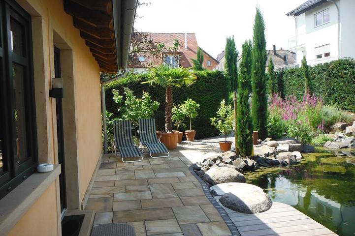 Ferienwohnung für 4 Personen, mit Garten und Pool sowie Sauna in Kindenheim