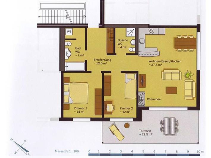 Ganze Ferienwohnung, Sandeilas 10 - 3.5 Zimmerwohnung - 5 Betten in Surses, Albula