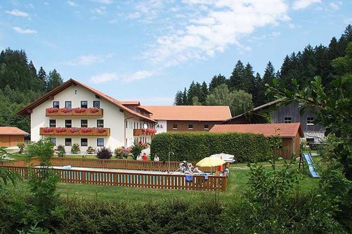 Ferienwohnung für 6 Personen, mit Balkon/Terrasse und Terrasse sowie Garten und Pool in Kollnburg