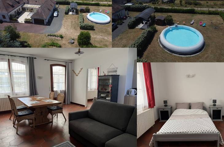 Gîte pour 4 personnes, avec piscine ainsi que jardin et terrasse