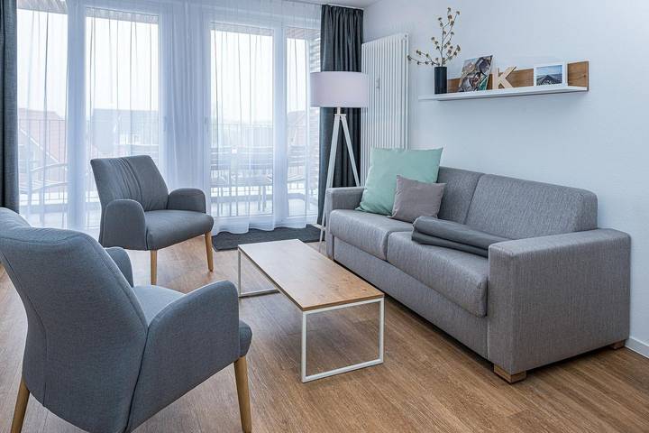 Ferienwohnung für 5 Personen, mit Balkon und Kinderpool sowie Sauna in Bensersiel