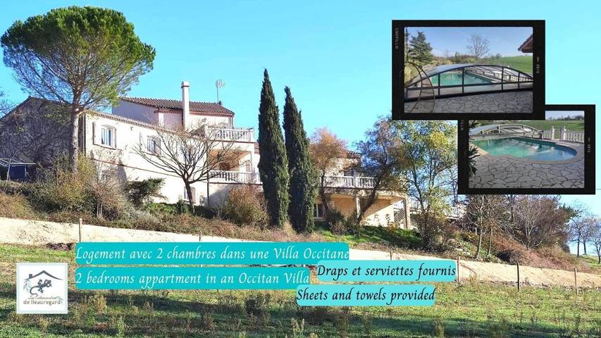 Gîte pour 6 personnes, avec piscine ainsi que terrasse et jardin à Algans