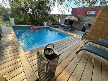 Cottage pour 4 personnes, avec piscine ainsi que vue et jardin à Lafrançaise