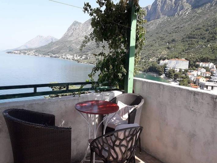 Apartament wakacyjny dla 4 osób, z Balkon i Widok na ocean w Gradac