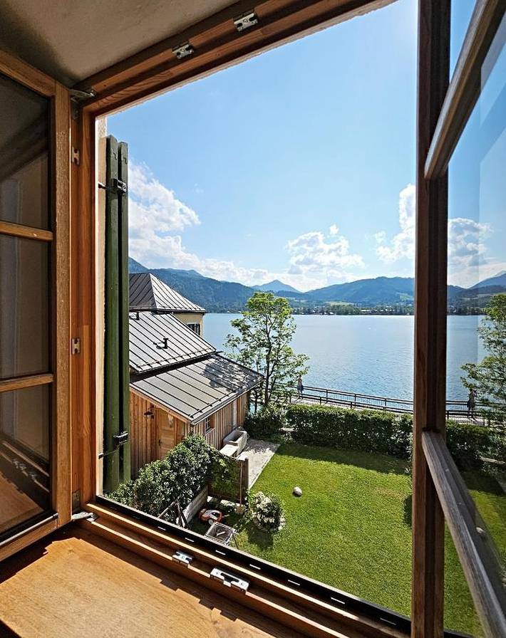 Chalet für 8 Personen, mit Ausblick und Garten sowie Seeblick und Sauna, kinderfreundlich am Tegernsee
