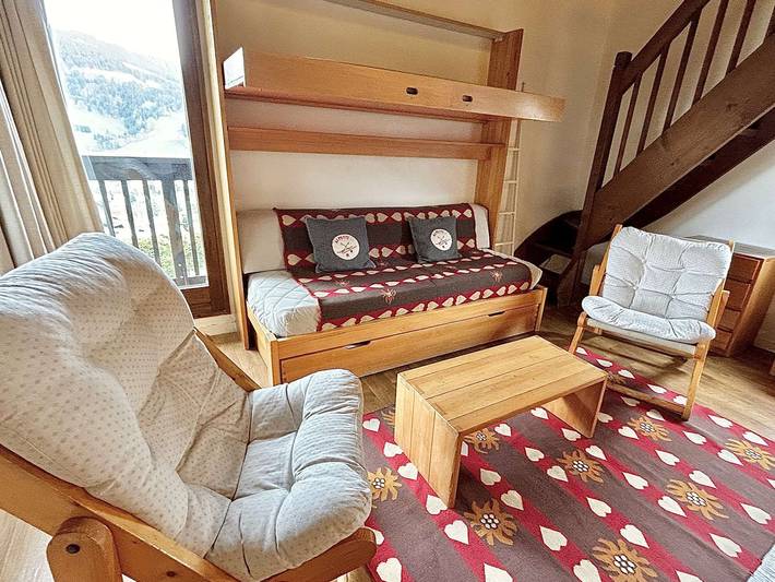 Appartement entier, Appart 2 pièces + mezzanine, 6 couchages, Megève, parking in Megève, Pays du Mont-Blanc