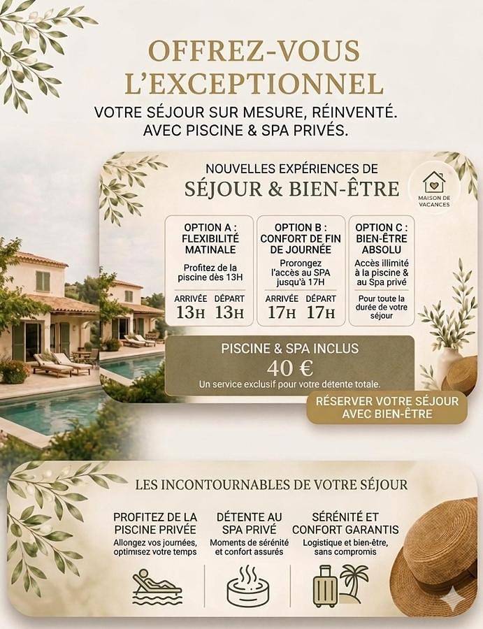 Location de vacances pour 2 personnes, avec piscine ainsi que jardin et jacuzzi à Rousson - 4