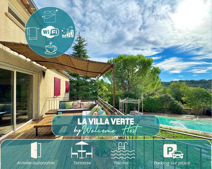 Location de vacances pour 8 personnes, avec Terrasse ainsi que Jardin et Piscine à Montpezat (Languedoc-Roussillon)