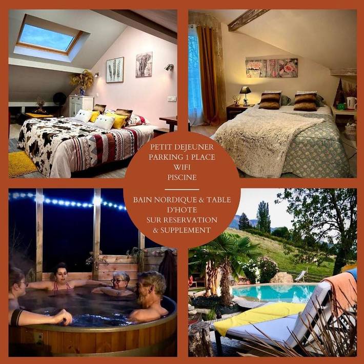 Chambre d’hôte pour 4 personnes, avec jacuzzi ainsi que jardin et piscine - 1