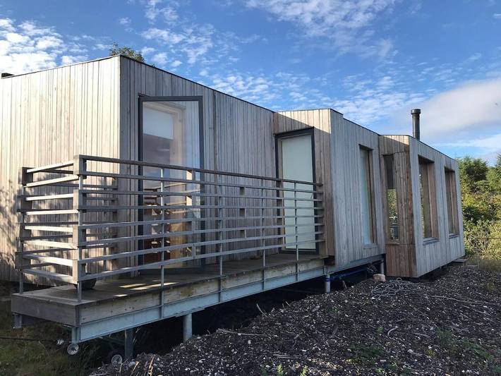 Log cabin for 4 people, with terrace and view on the Isle of Mull