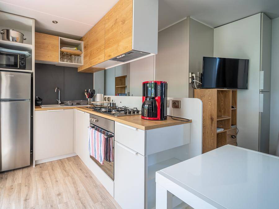 Camping Le Château - Mobilheim 6 personen - Vip 3 Zimmer 38m² - Pack-Vip inklusive (Wäsche,tv,wifi...) in Saint-Hilaire-de-Riez, Loire-Tal