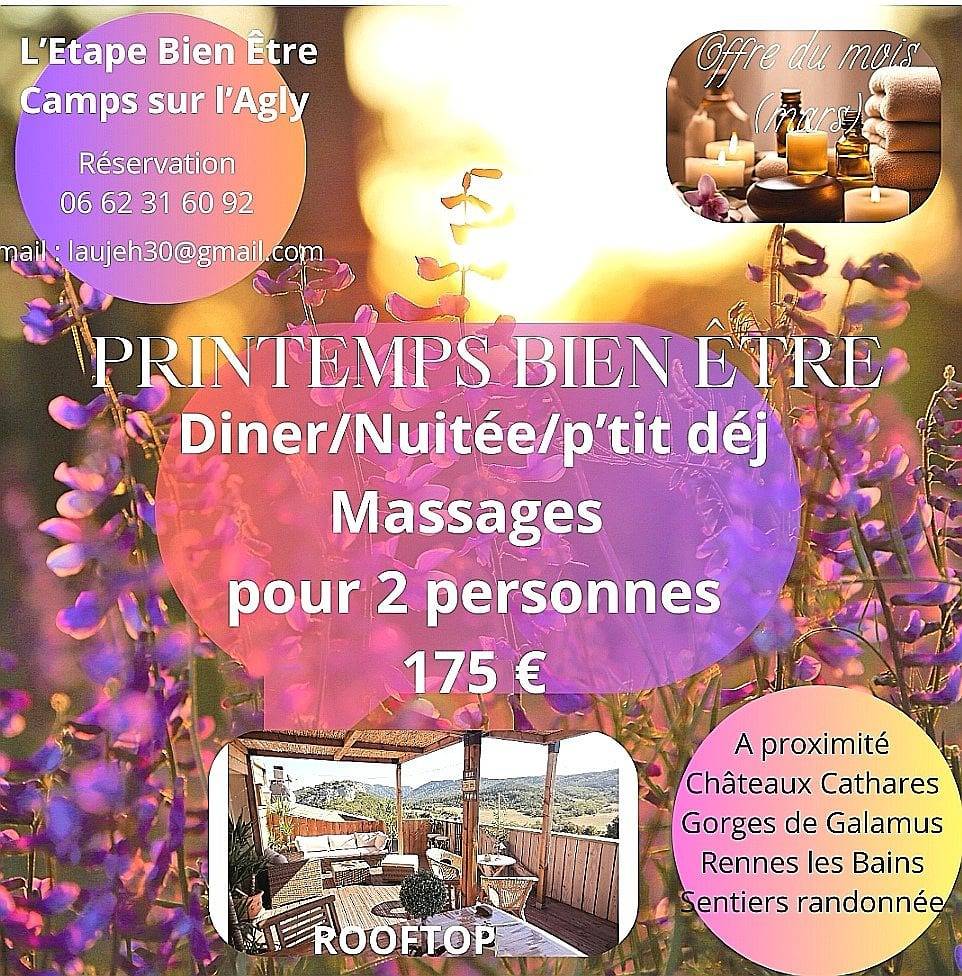L'Étape Bien-Être/Chambres, table d'hôtes, massages - Chambre Punch Coco in Camps-sur-l'Agly, Parc naturel régional Corbières-Fenouillèdes