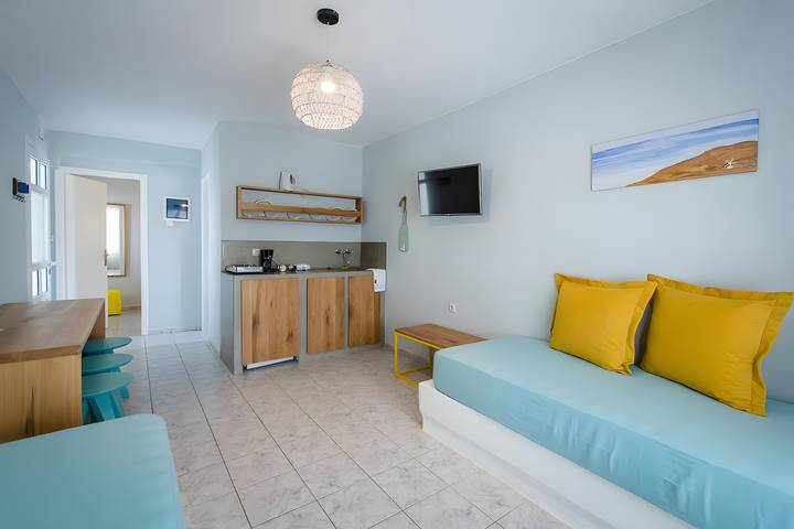Monolocale intero, Monolocale 'Irene 5 Standard Double 2' con vista mare, Wi-Fi e aria condizionata in Andros