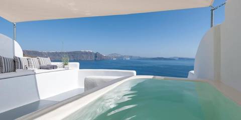 Chambre d’hôte pour 2 personnes, avec balcon et jacuzzi à Oia