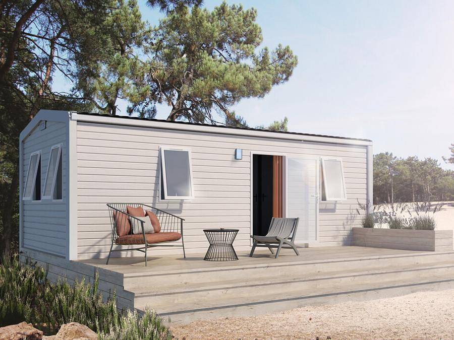 Camping Sites et Paysages - Pyrénévasion  - Mobilheim 5 personen - Mobilheim Taillon 2 Zimmer Tv Lv Klimaanlage Halbüberdachte Terrasse in Sazos, Nationalpark Pyrenäen