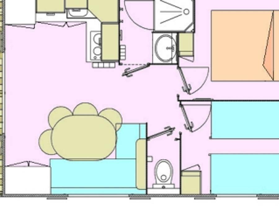 Flower Camping le Peyrelade - Mobilhome 4 personas - Residencia Peyrelade Confort 2 habitaciones-terraza cubierta + Tv in Rivière-sur-Tarn, Parc naturel régional des Grands Causses