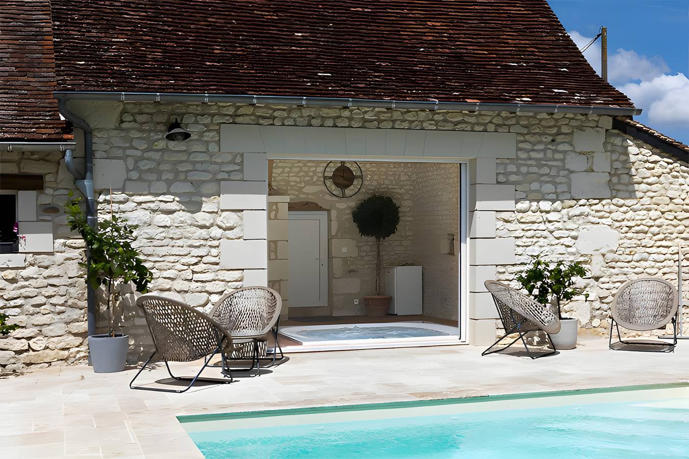 La clef des champs – Pool und Jacuzzi – Lémeré in Lémeré, Regionaler Naturpark Loire-Anjou-Touraine