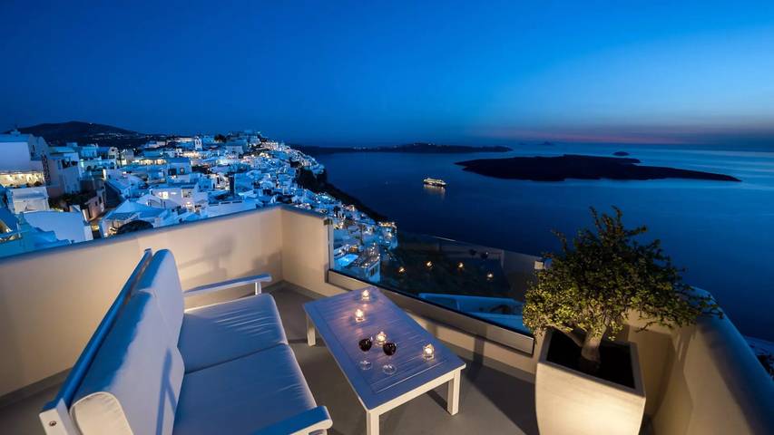 Ferienhaus für 2 Personen, mit Meerblick und Terrasse in Thera