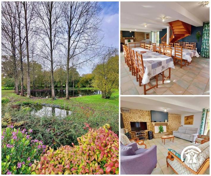 Location de vacances pour 12 personnes, avec terrasse ainsi que jardin et vue à Carelles