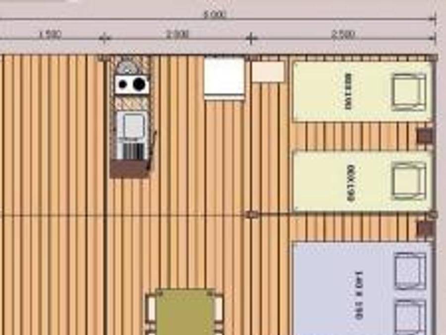 Camping Le California - Tente en toile et en bois 4 personnes - Ecolodge Sahari 2 chambres (sans sanitaire) 1/4 pers in Saint-Jean-de-Monts, Vendée