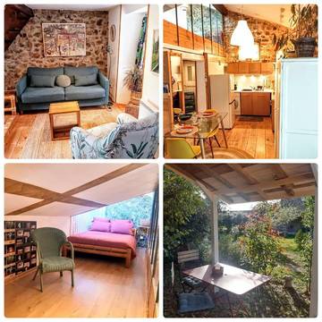 Gîte pour 2 personnes, avec jardin ainsi que vue et piscine dans Safari Peaugres