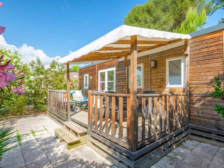 Camping Saint Louis - Mobilhome 4 personas - Mobil home | Confort | 2 Dormitorios | 4 Pers | Terraza elevada | Aire acondicionado | Tv in La Roquette-sur-Siagne, Region de Cannes