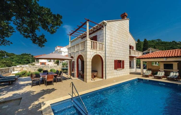 Smještaj za odmor za 10 osoba, s Balkon/terasa i Vrt, kao i Bazen u Zaton