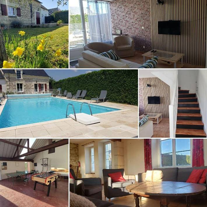 Location de vacances pour 4 personnes, avec Terrasse ainsi que Jardin et Piscine à Allonnes