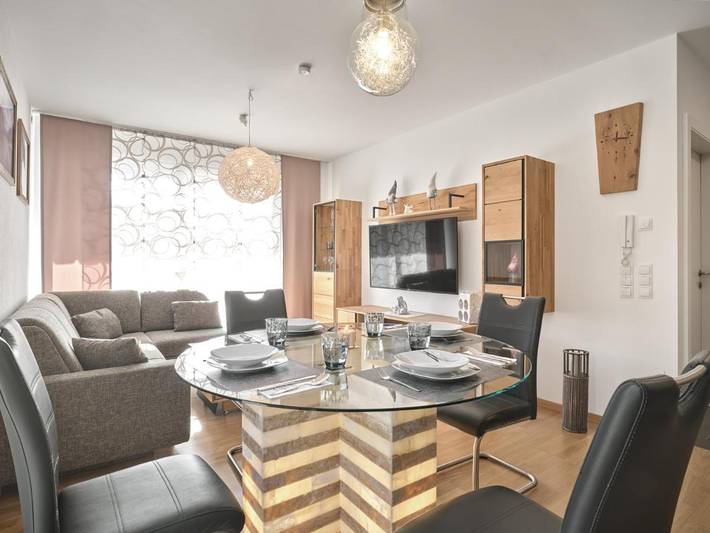 Ferienwohnung für 4 Personen, mit Garten und Ausblick, kinderfreundlich