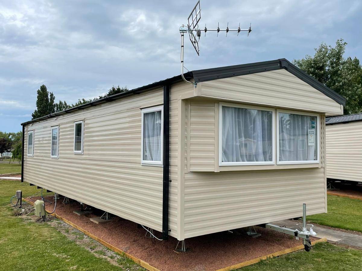 Tidal caravan in Minehead, Somerset