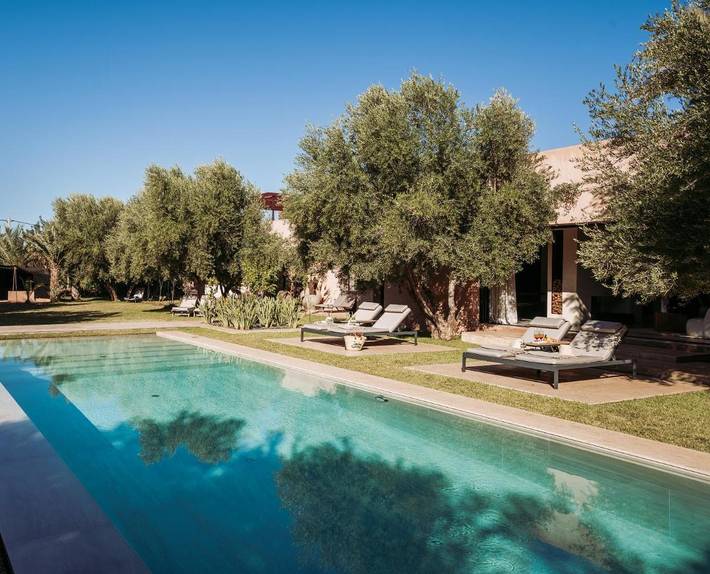 Chambre d’hôte pour 3 personnes, avec sauna et vue ainsi que piscine et jardin au Maroc
