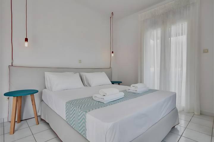 Monolocale intero, Monolocale 'Irene 1 Deluxe Double 1' con vista mare, Wi-Fi e aria condizionata in Andros
