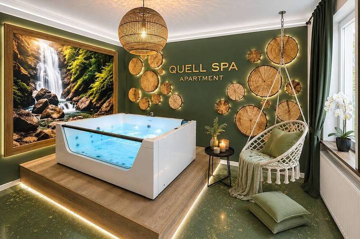 Ferienwohnung für 6 Personen, mit Whirlpool und Terrasse, mit Haustier