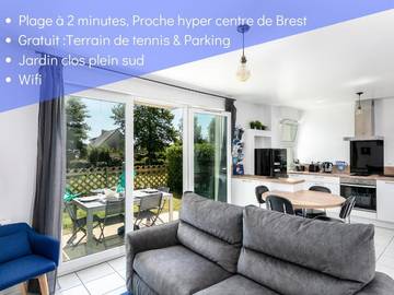 Gîte pour 4 personnes, avec vue et jardin, animaux acceptés à Le Relecq-Kerhuon
