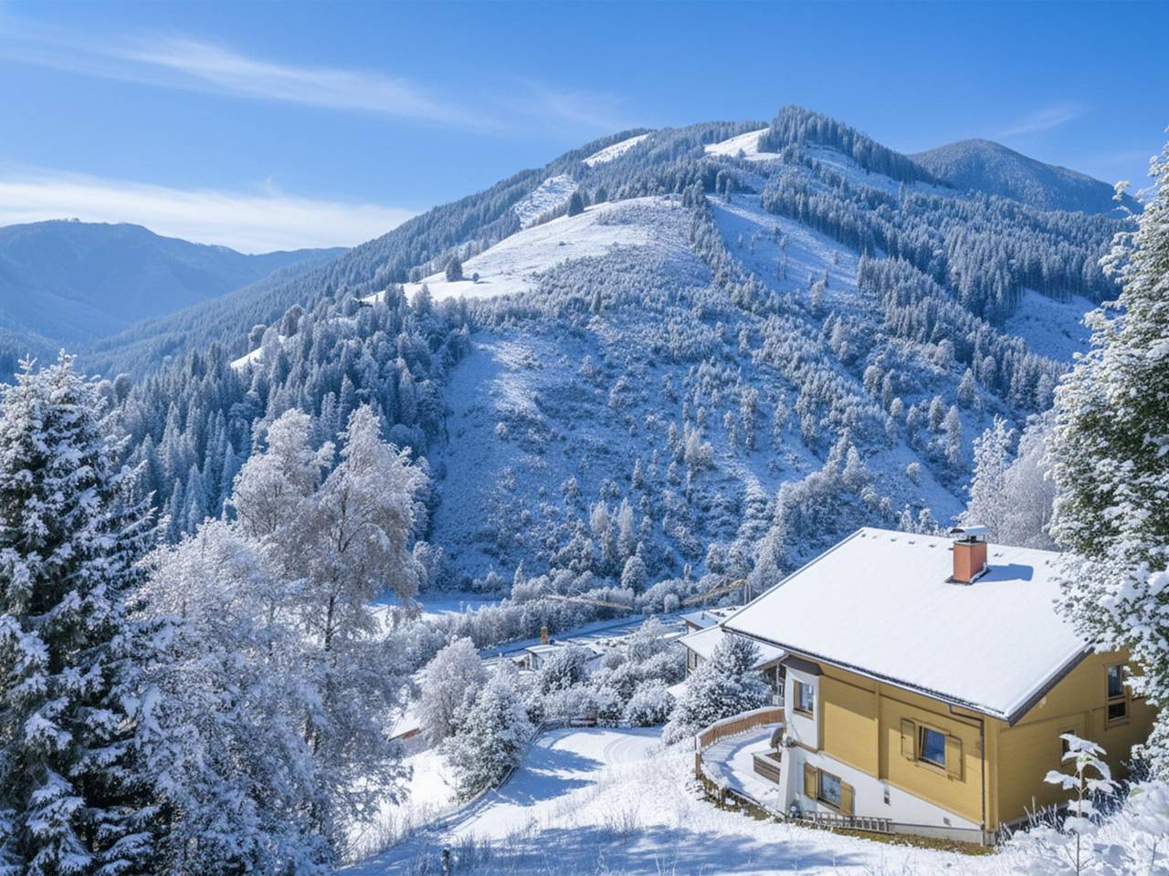 Chalet mit schöner Aussicht und großer Terrasse in Viehhofen, Saalbach-Hinterglemm