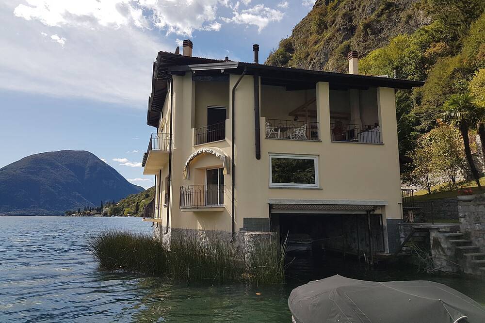 Ganze Wohnung, Direkt am Lago di Lugano mit Bootsanlegeplatz in Gemeinde Porlezza, Luganersee (Italien)