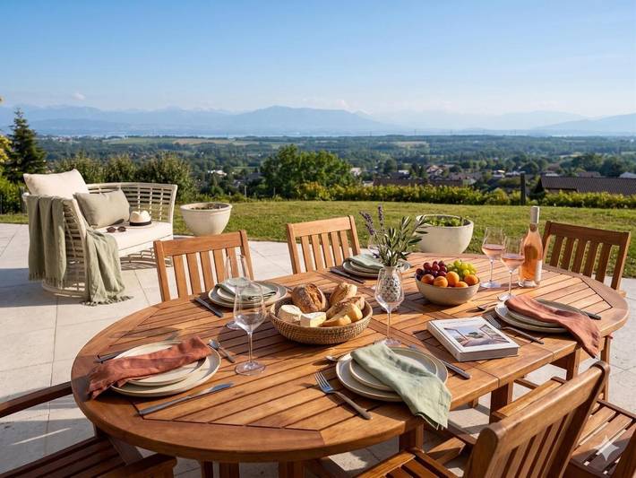 Location de vacances pour 12 personnes, avec Balcon et Terrasse ainsi que Jardin et Vue à Divonne-les-Bains - 4