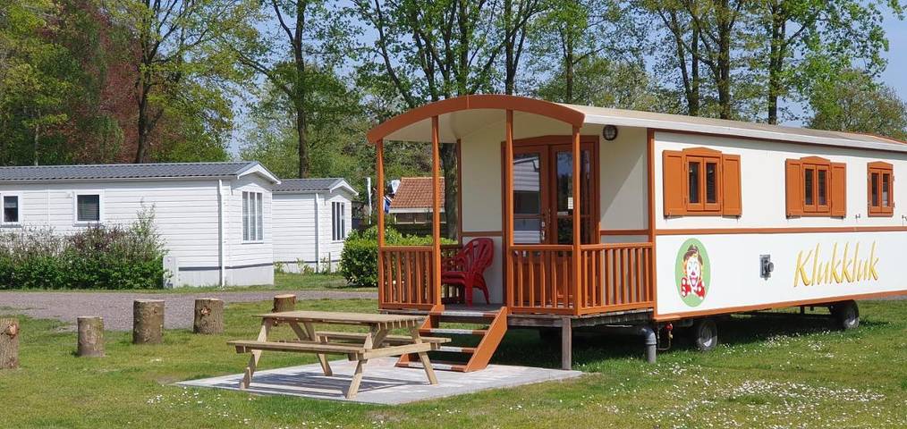 Camping voor 4 personen, met terras en zwembad in het Nationaal Park Dwingelderveld