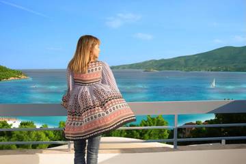 Location de vacances pour 2 personnes, avec jardin et vue dans Poros