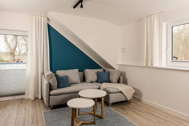 Ferienwohnung für 2 Personen, mit Balkon und Terrasse sowie Ausblick in Steinberghaff