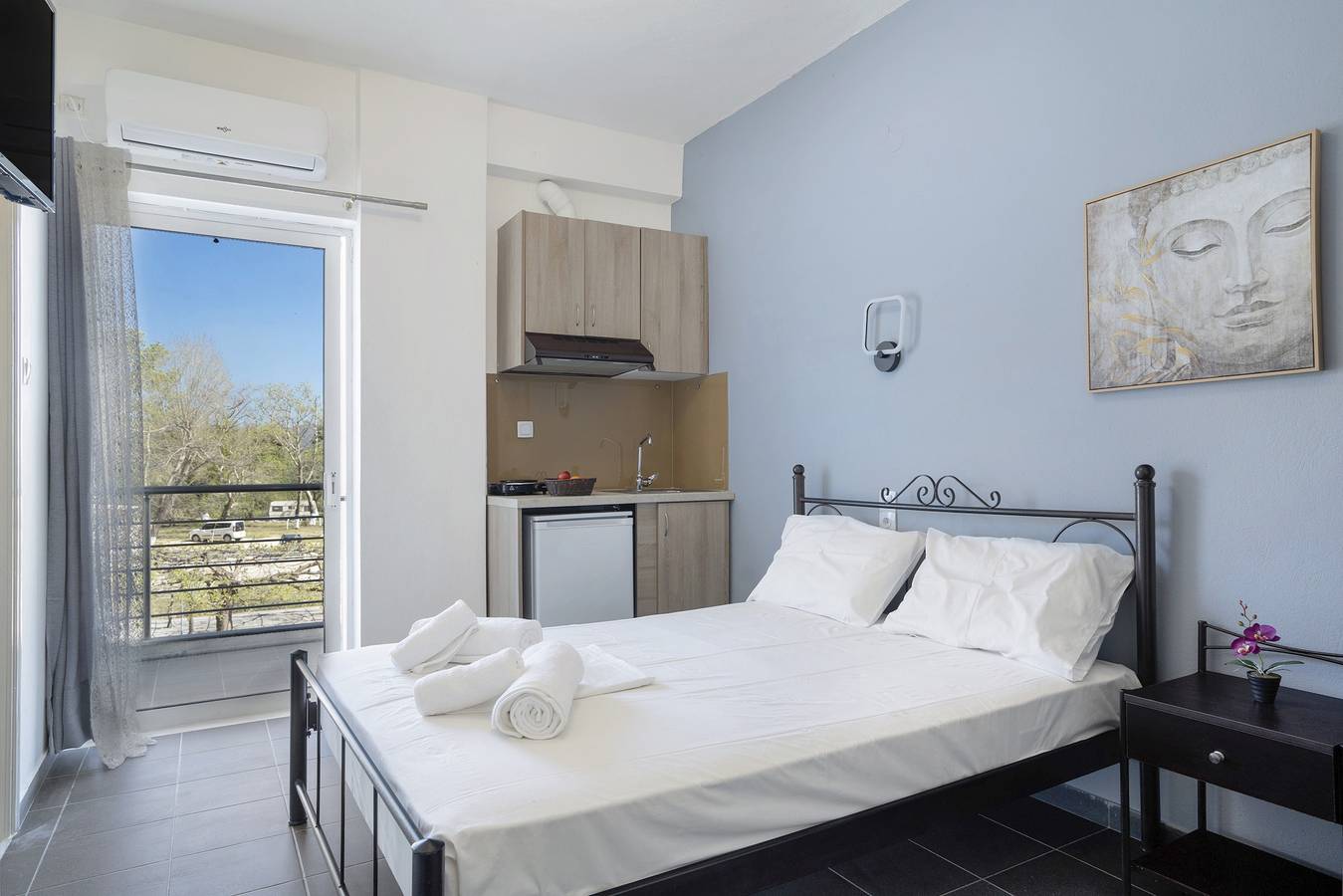 Ganzes Studio, Einzimmerapartment 'Iguana 1' mit Gemeinschaftspool, Wlan und Klimaanlage in Preveza Regionalbezirk
