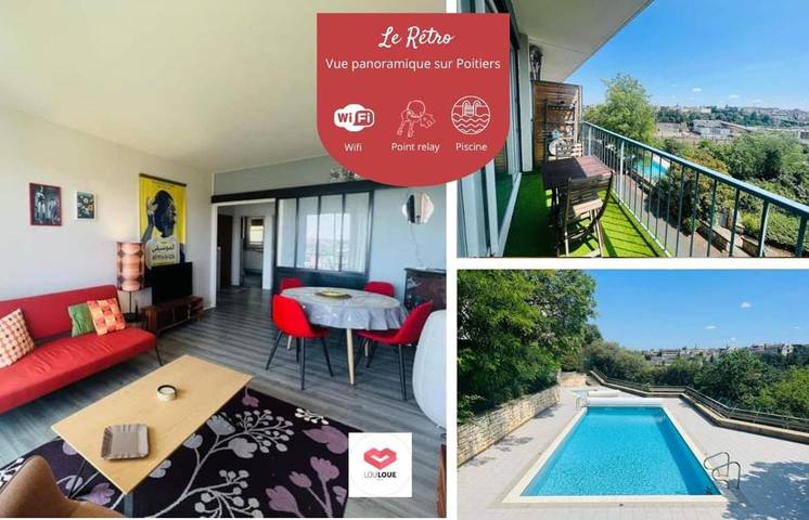 Location de vacances pour 4 personnes, avec piscine et balcon à Poitiers