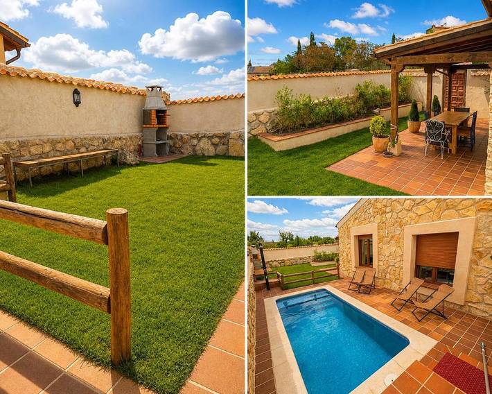 Casa rural para 7 personas, con Balcón y Terraza además de Jardín y Piscina en Ituero y Lama