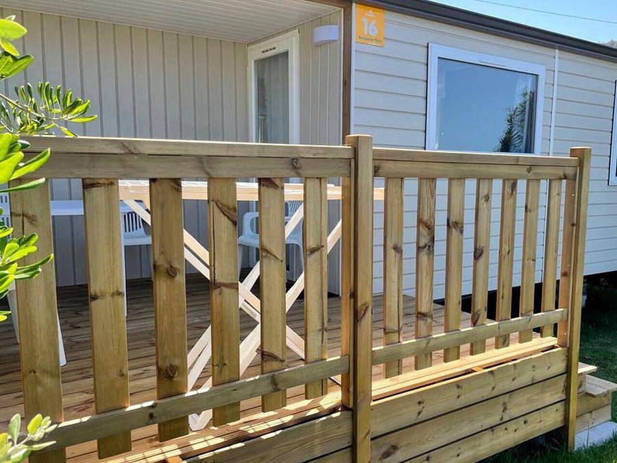 Camping Domaine de la Marina - Bungalow 6 personen - Mobilheim | Comfort | 2 Zi. | 4/6 Pers. | Einfache Terrasse | Tv in Messanges, Dax und Umgebung