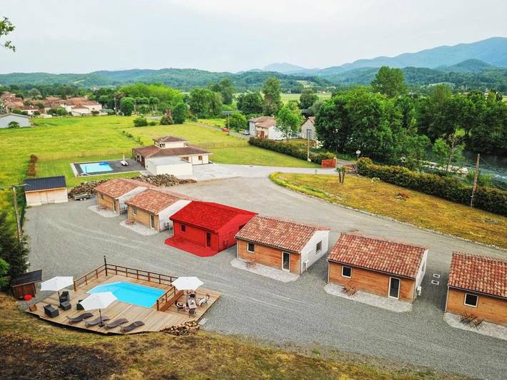 Maison de vacances pour 4 personnes, avec Terrasse et Jardin ainsi que Piscine et Vue