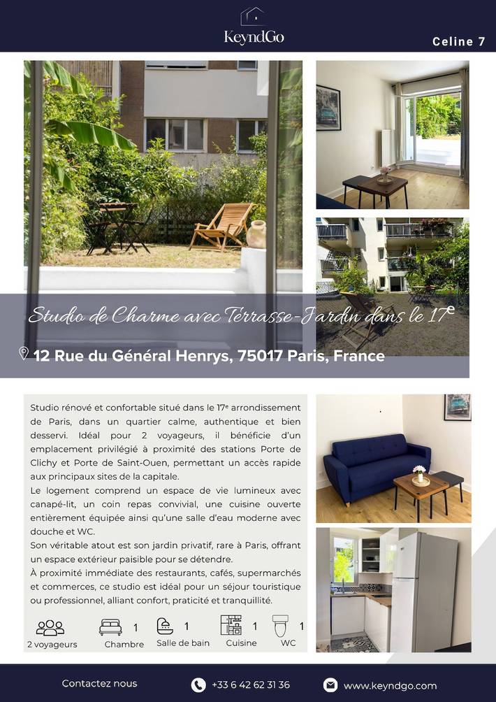 Appartement entier, Charmant appartement parisien avec vue sur le jardin in Paris, Île de France